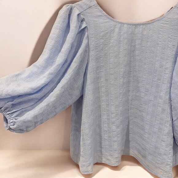 NWT ASTR The Label Puff Short Sleeve Gauze Oversize Blouse - Picture 4 of 4